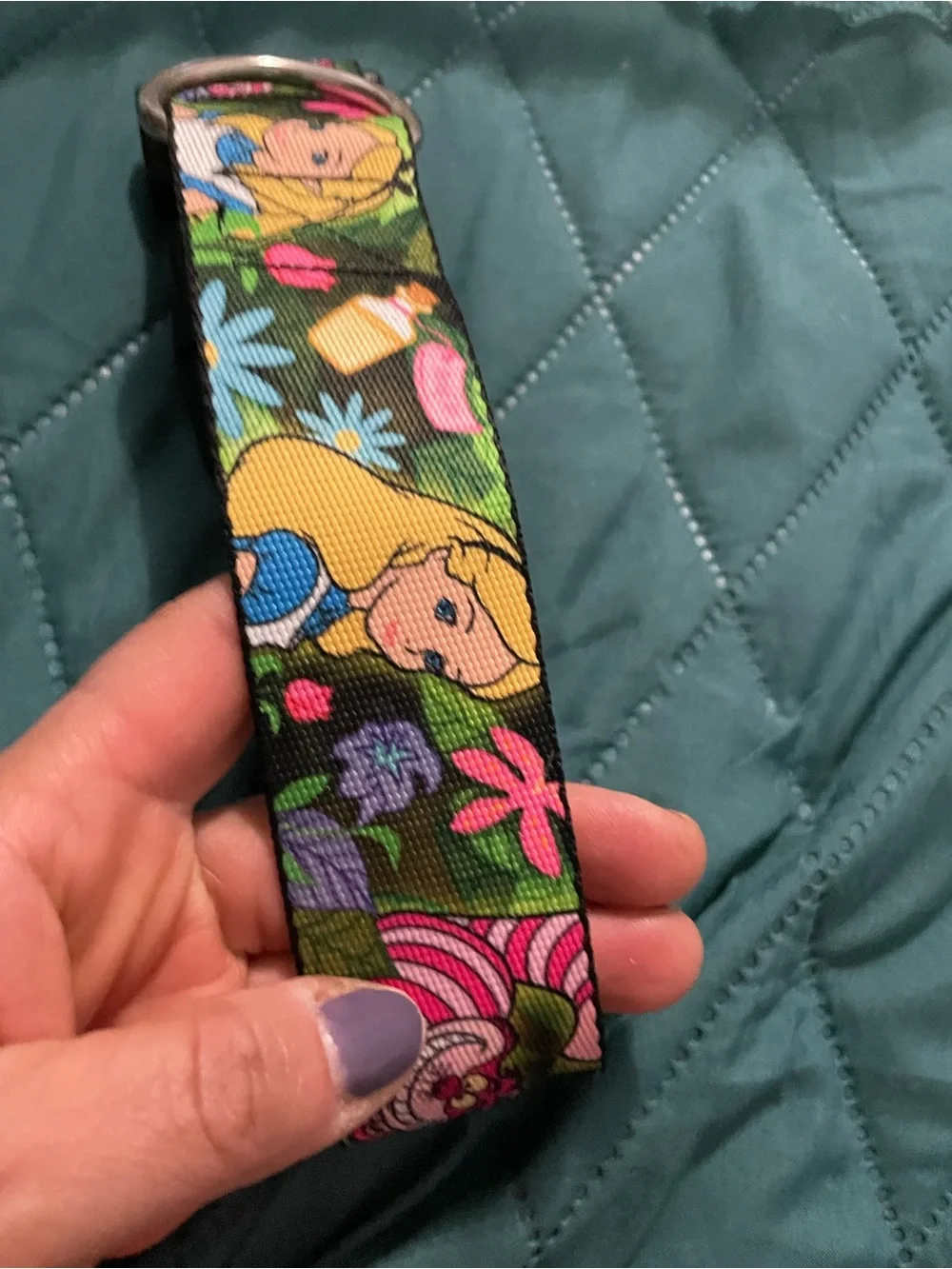 Alice in Wonderland Themed Green Floral Dog Collar